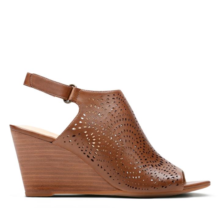 Clarks Raven Dawn - Tan Leather - Womens 5