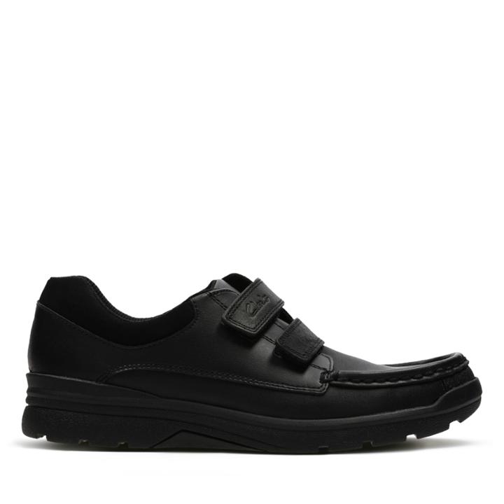Clarks Obie Play Junior - Black Leather - Childrens 2.5