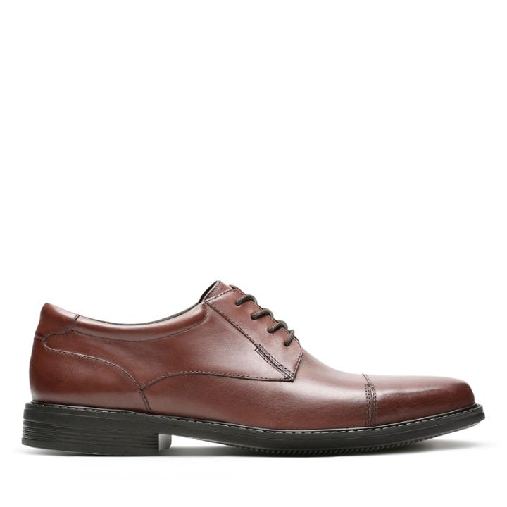 Clarks Bostonian Wenham Cap - Brown Leather - Mens 9.5