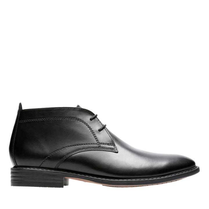 Clarks Garvan Mid - Black Leather - Mens 10