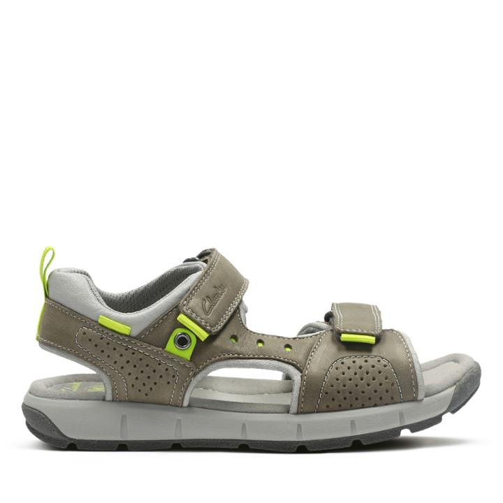 Clarks Jolly Wild Jnr - Grey Leather - Childrens 2.5