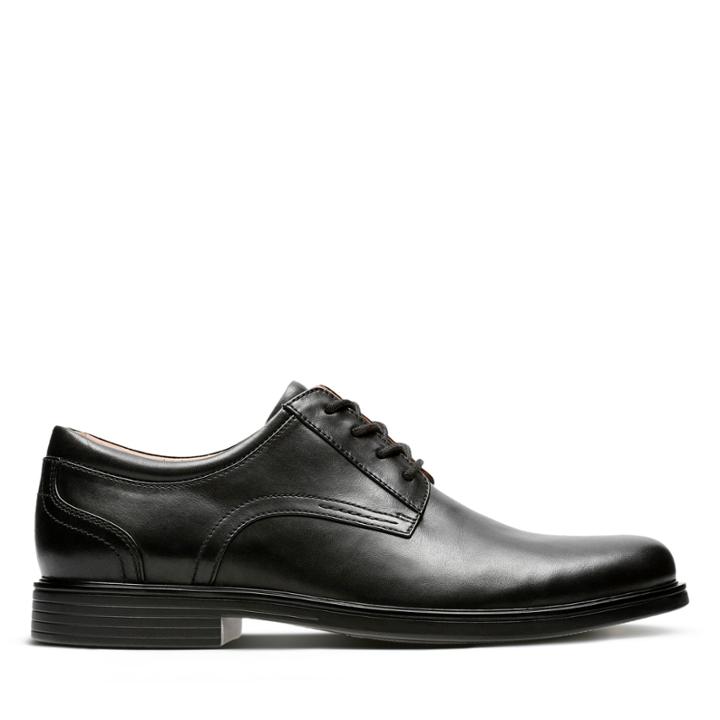 Clarks Un Aldric Lace - Black Leather - Mens 7