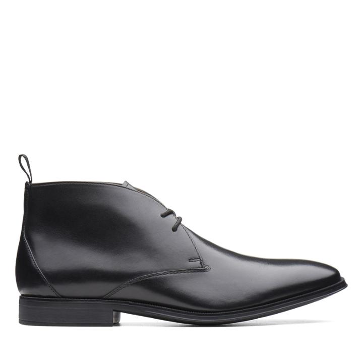 Clarks Gilman Mid - Black Leather - Mens 10.5