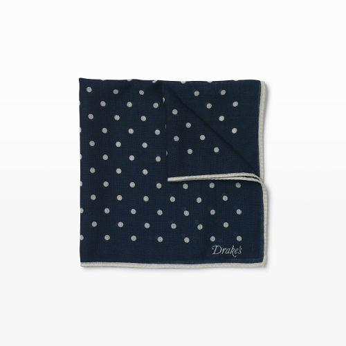Club Monaco Color Blue Drake's Polka Pocket Square
