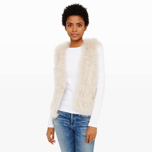 Club Monaco Color White Violet Feather Vest