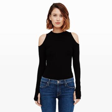Gbtso Color Black Gbtso Cold-shoulder Top