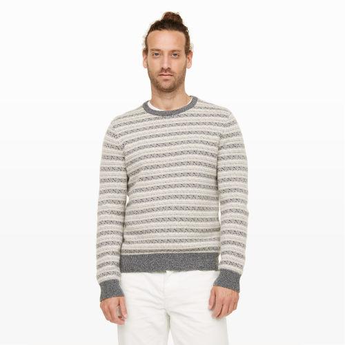 Club Monaco Color Grey Cashmere Birdseye Crew In Size Xs