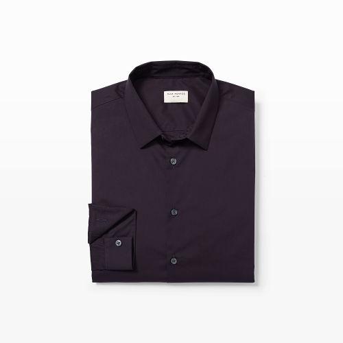 Club Monaco Color Victorian Violet Slim Mini-collar Poplin Shirt