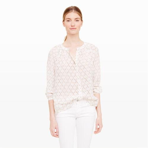 Club Monaco Color Yellow Anabel Silk Shirt In Size M
