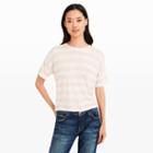 Club Monaco Color Dusty Petal/cream Solid & Striped Perfect Tee