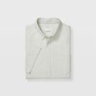 Club Monaco Color Green Slim Short-sleeve Oxford Shirt