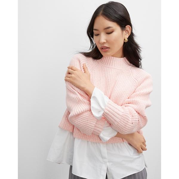Club Monaco Ribbed A-line Mock Neck Sweater