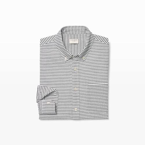 Club Monaco Color Blue Slim Seersucker Stripe Shirt