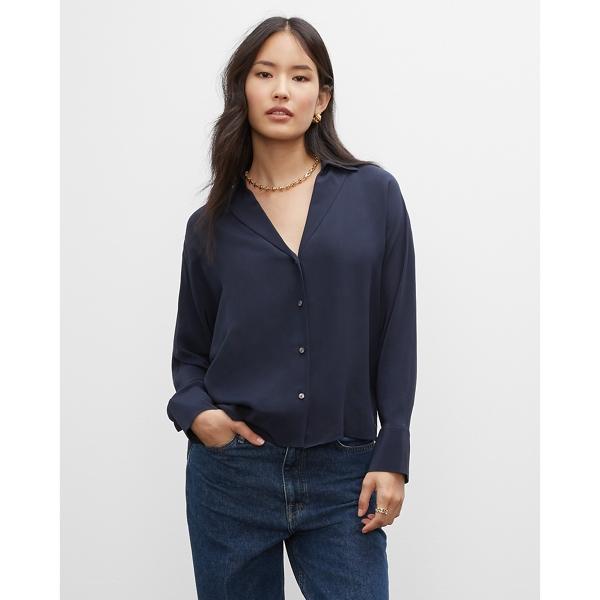 Club Monaco Signature Dolman Sleeve Silk Shirt