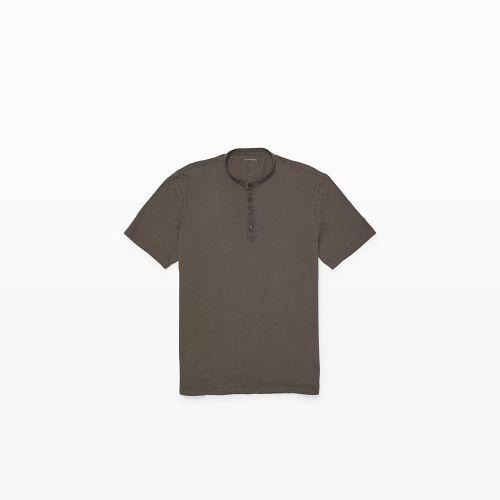 Club Monaco Color Military Olive Poplin Trim Henley