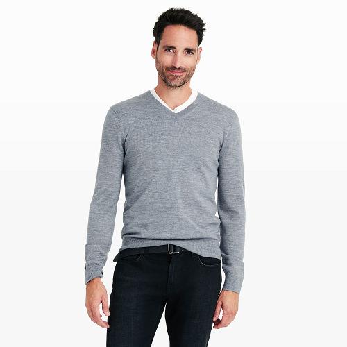 Club Monaco Color Grey Merino V-neck Sweater