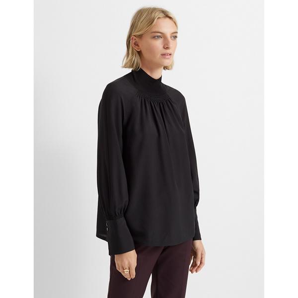 Club Monaco Black Rib-neck Blouse