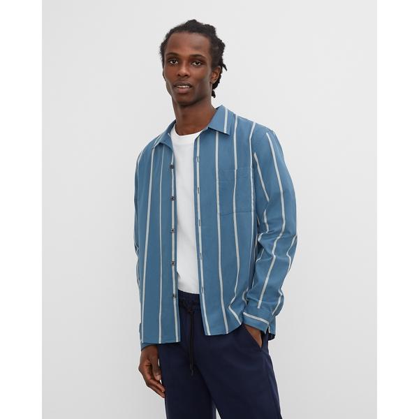 Club Monaco Long Sleeve Striped Standard Shirt