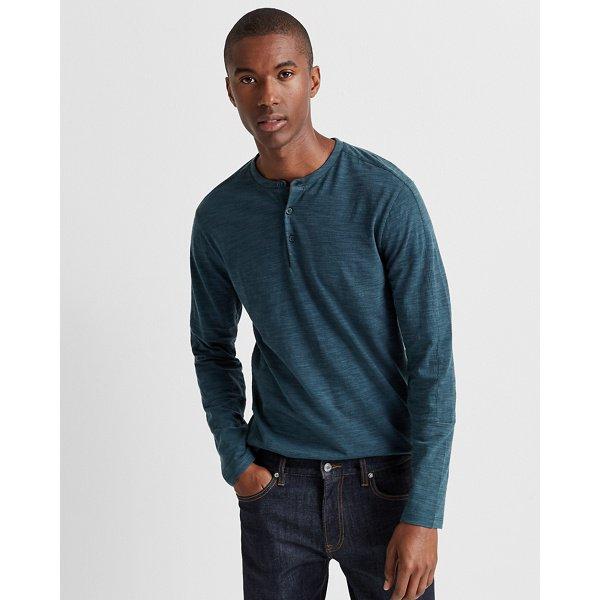 Club Monaco Green Optic Slub Henley