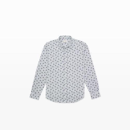 Club Monaco Color Blue Slim-fit Pc Floral Shirt