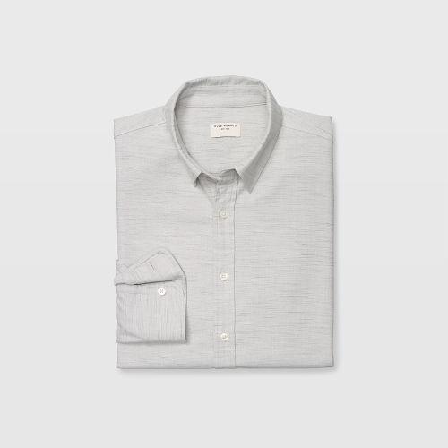 Club Monaco Color Grey Slim Slub Heather Shirt