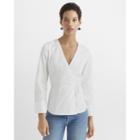 Club Monaco Long Sleeve Wrap Top