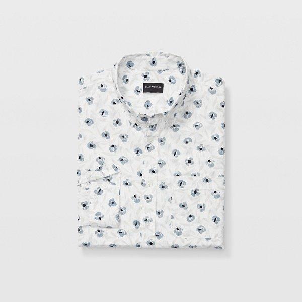 Club Monaco White Multi Slim Feather Floral Shirt