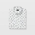 Club Monaco White Multi Slim Feather Floral Shirt