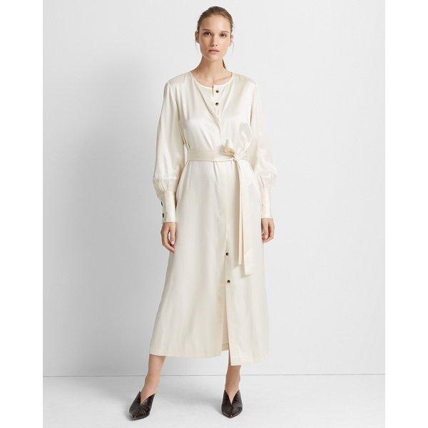 Club Monaco White Silk Shirtdress