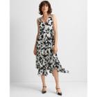 Club Monaco Blue Multi Faux Wrap Silk Tank Dress
