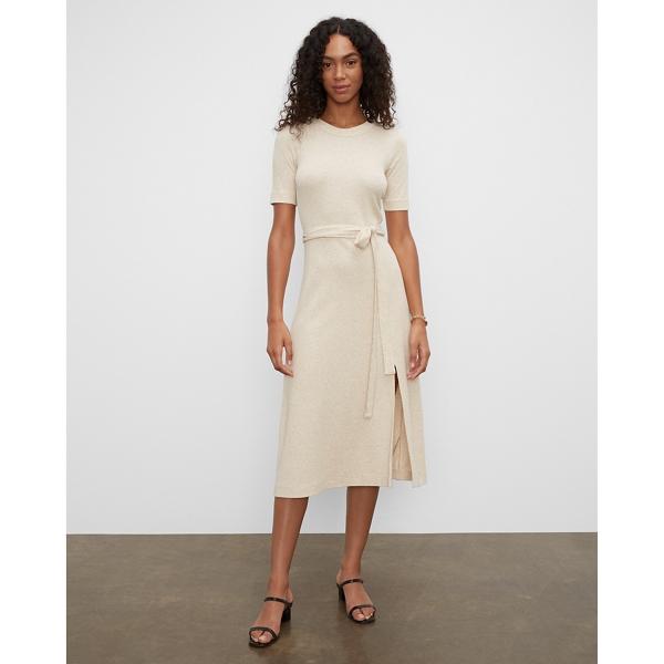 Club Monaco Short Sleeve Rib-knit Midi Dress