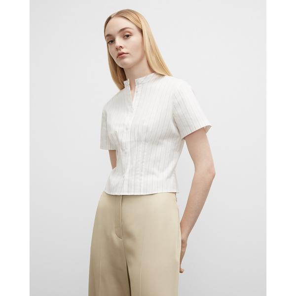 Club Monaco Pleated Band Collar Top