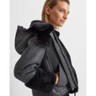 Club Monaco Petrol Cropped Shearling Jacket