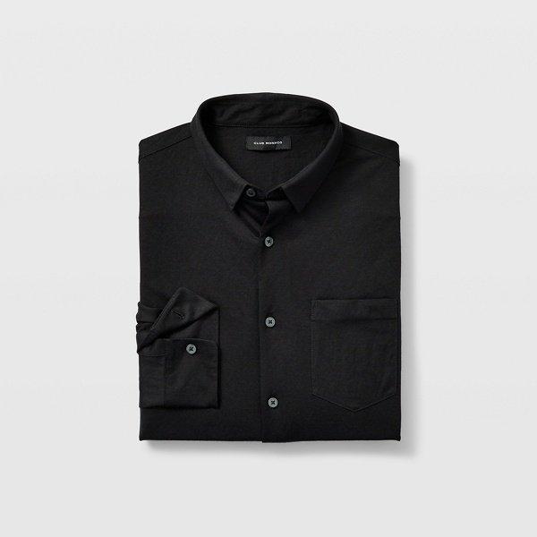 Club Monaco Black Knit Button-down