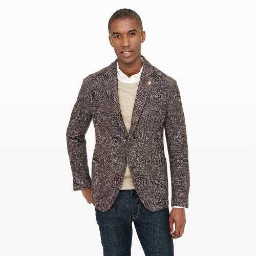 Club Monaco Color Brown Lardini Wool Tweed Blazer