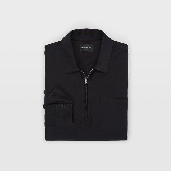 Club Monaco Black Twill Zip Pullover