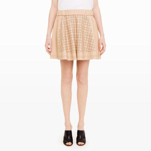 Club Monaco Color Orange Bria Faux Leather Skirt
