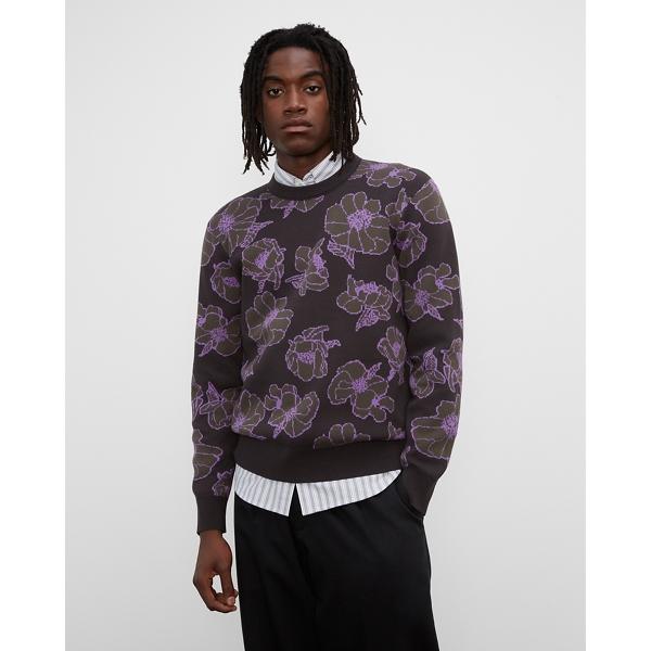 Club Monaco Floral Jacquard Crew Sweater