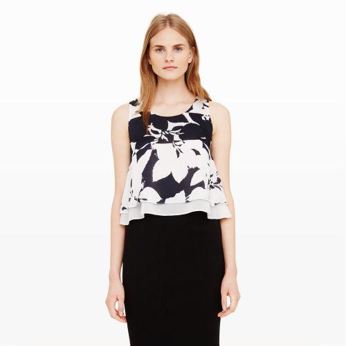 Club Monaco Color Blue Sawicka Silk Crop Top