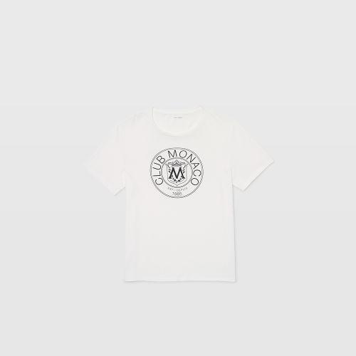 Club Monaco Color White Cm Crest Tee