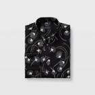 Club Monaco Black Multi Slim Nouveau Swirl Shirt