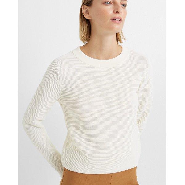 Club Monaco White Ottoman Crew Sweater