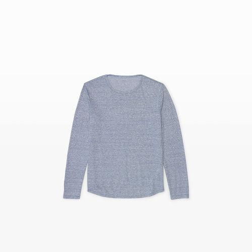 Club Monaco Color Multi Long-sleeve Linen Stripe Crew