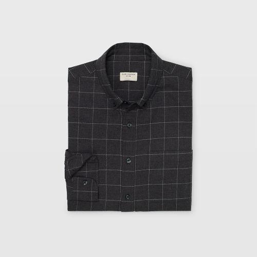 Club Monaco Color Grey Flannel Windowpane Shirt