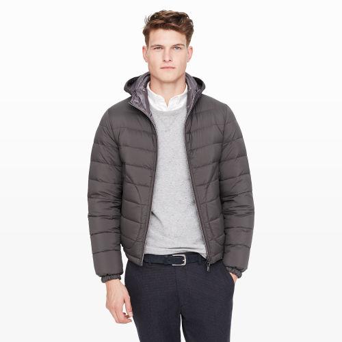 Club Monaco Color Green Herno Reversible Hooded Jacket In Size Xs