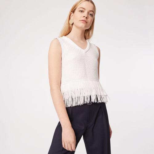 Club Monaco Color White Olivina Sleeveless Sweater