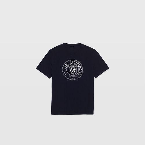 Cl Color Blue Club Monaco Logo Tee