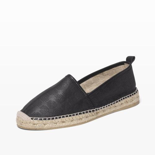 Club Monaco Color Black Ryan Leather Espadrille In Size 39.5