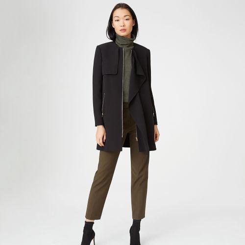 Club Monaco Color Black Roenna Collarless Trench