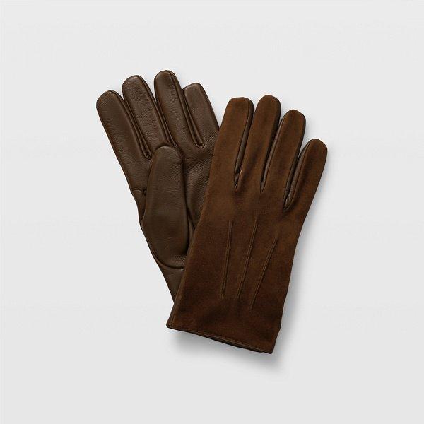 Club Monaco Tobacco Suede Blocked Glove